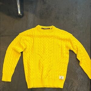 Scotch & Soda - Yellow Cable Knit Men's Sweater